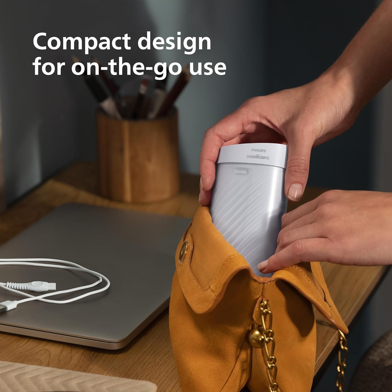 Philips Sonicare Compact Flosser 1000, Blue, ProtectiveClean 5300 Rechargeable Electric Toothbrush and 2PK Compact Nozzle Bundle - Image 10