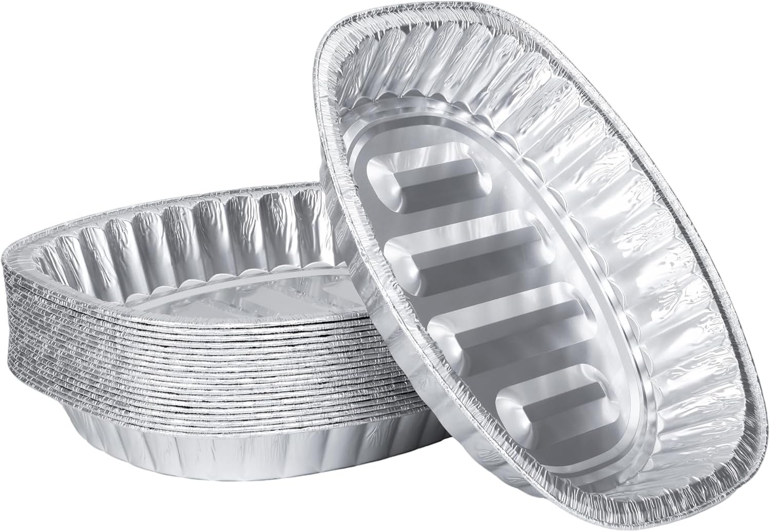 Aluminum Foil Pans, Disposable Oval Roasting Pan, Extra Large Foil Pan,Disposable & Durable Pan For Thanksgiving, Perfect for Chafing, Serving, Cooking a turkey& Meal Prep (20 Pack)