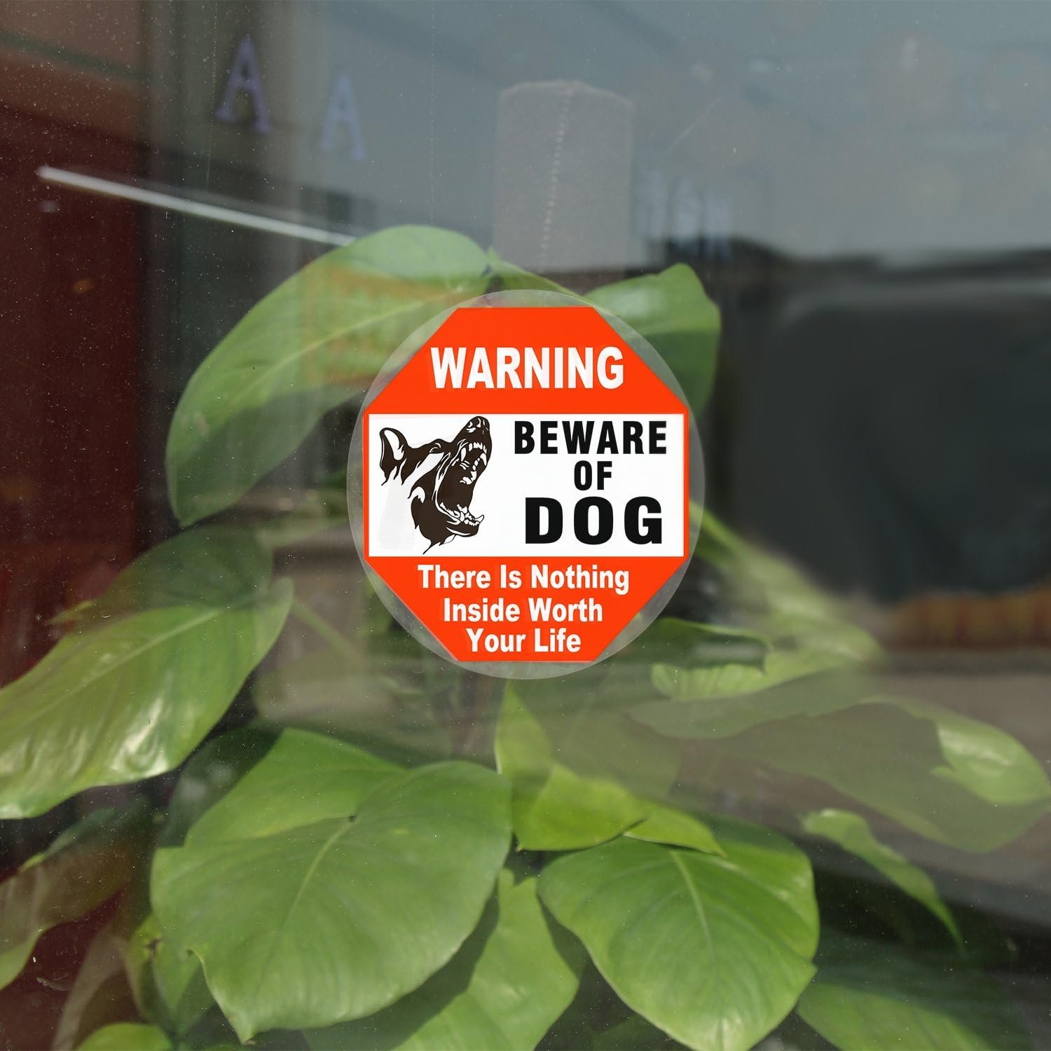 3 Set Warning Signs Beware of Dog There is Nothing Here Worth Your Life Protected by Armed Property Owner Sign Static Cling Decal Inside Outside Window 6 x 6 Inch Removable and Reusable - Image 2