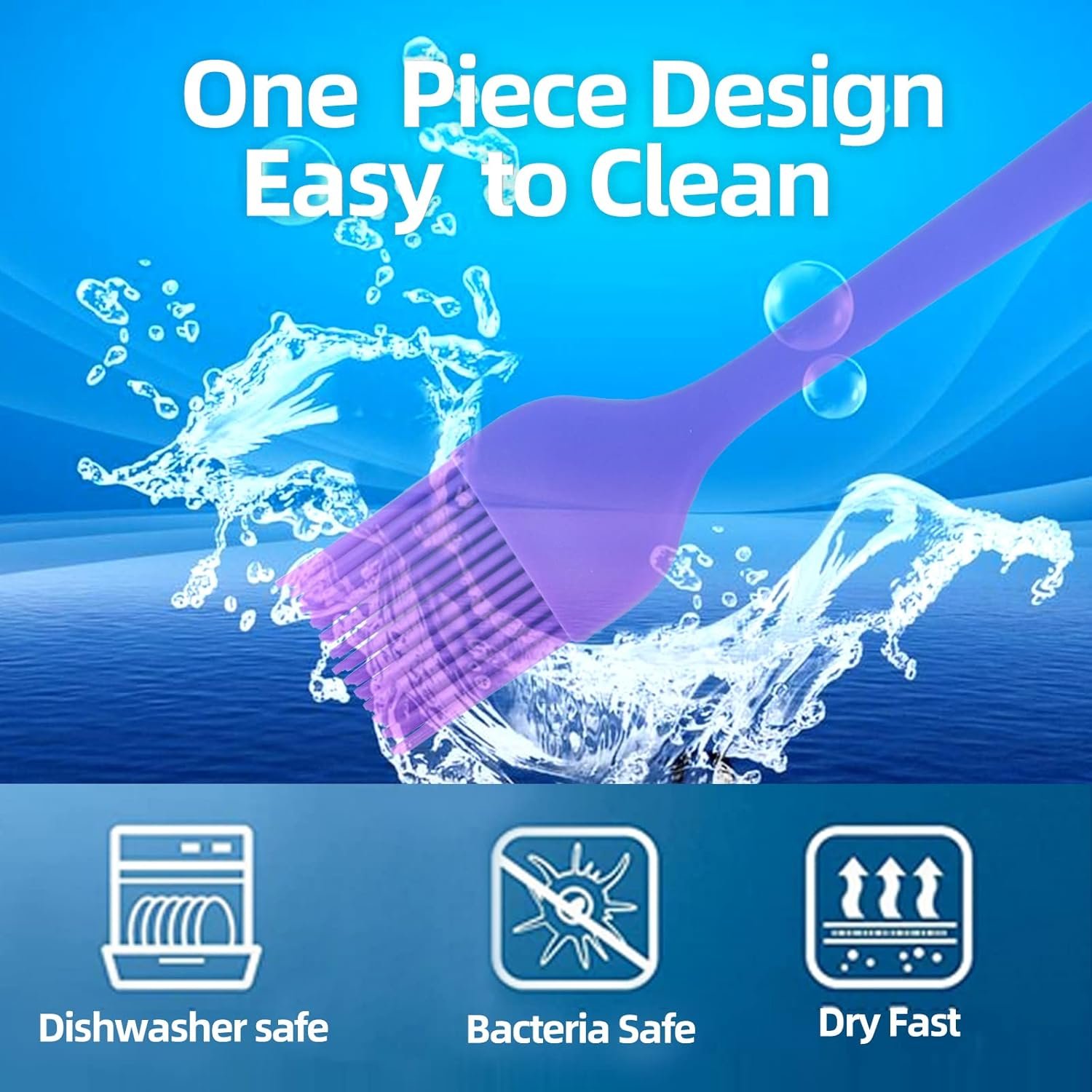 6 PCS CUALORK Silicone Basting Brush, Upgrade Pastry Brush,Heat Resistant Silicone Brushes, Premium Cooking Brush for Sauce Marinade Meat Glazing, Oil Brush for BBQ Kitchen Cooking Baking and Grilling - Image 5