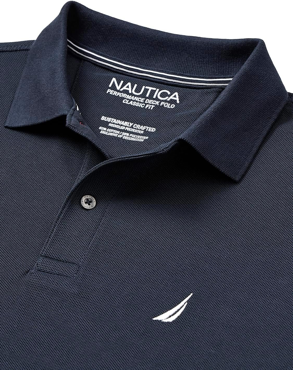 Nautica Men's Classic Short Sleeve Solid Performance Deck Polo Shirt - Image 5