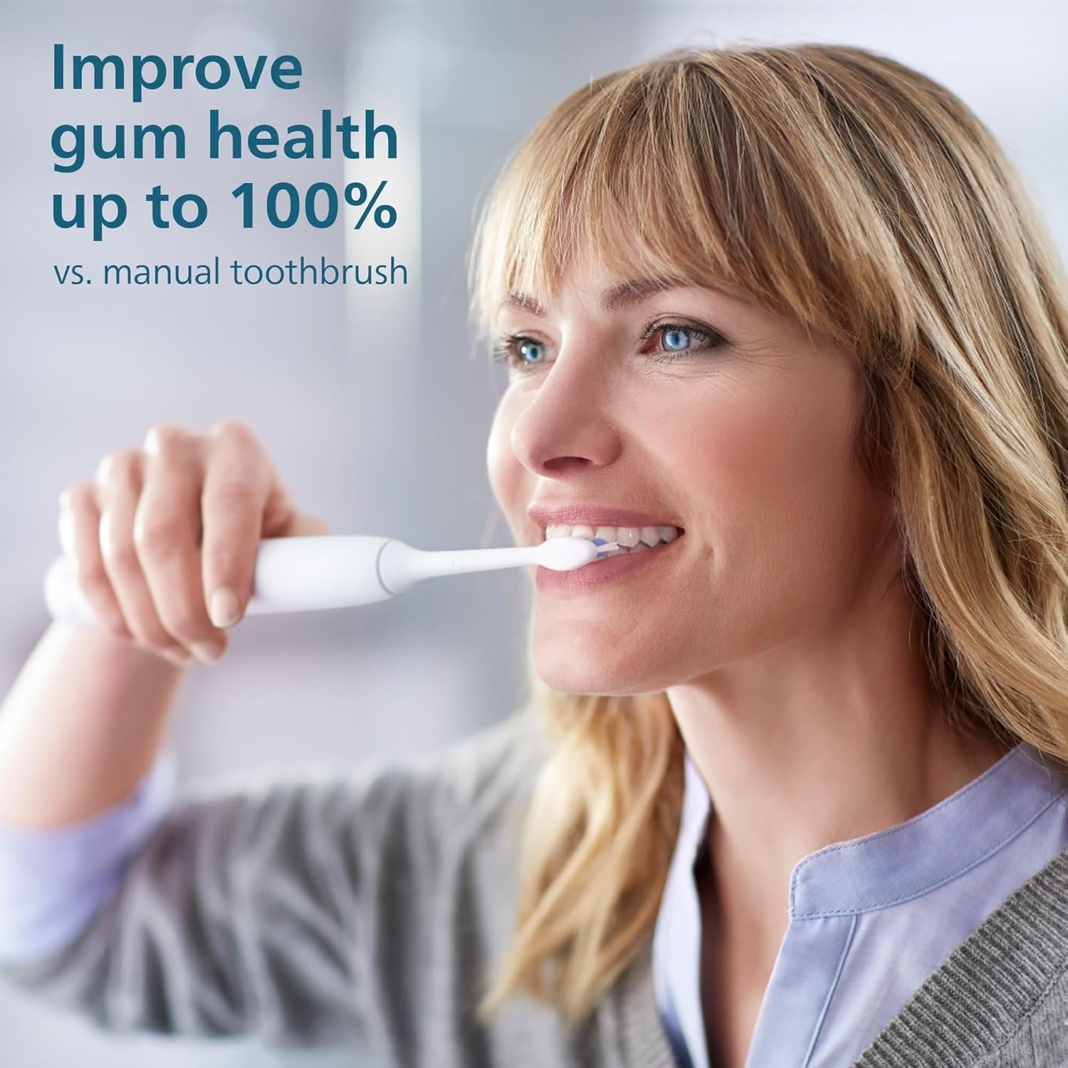 Philips Sonicare Compact Flosser 1000, Blue, ProtectiveClean 5300 Rechargeable Electric Toothbrush and 2PK Compact Nozzle Bundle - Image 3