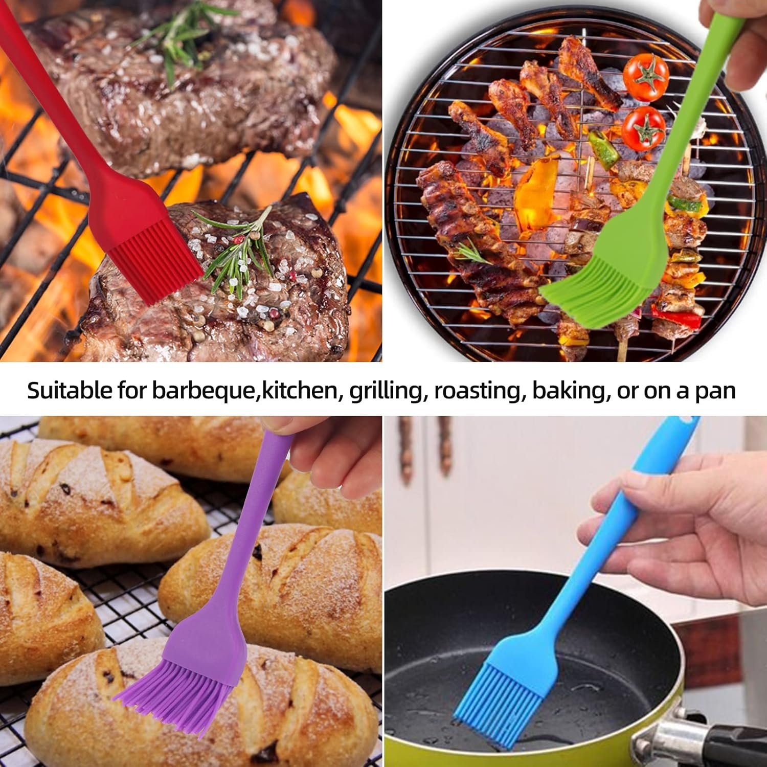 6 PCS CUALORK Silicone Basting Brush, Upgrade Pastry Brush,Heat Resistant Silicone Brushes, Premium Cooking Brush for Sauce Marinade Meat Glazing, Oil Brush for BBQ Kitchen Cooking Baking and Grilling - Image 7