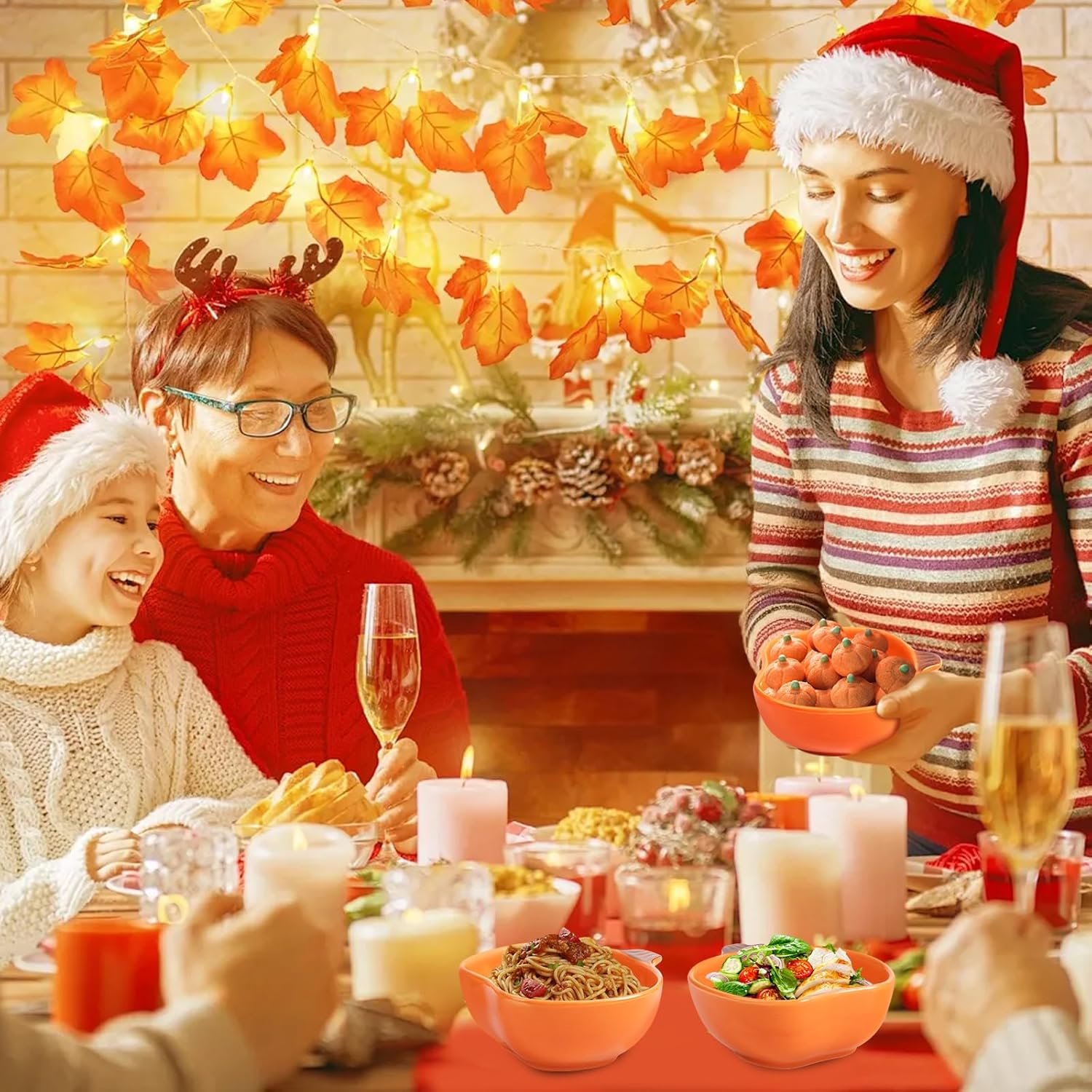 12 Pack Ceramic Pumpkin Bowls, 6 oz Small Fall Ramekins, Pumpkin Shaped Dishes for Halloween Thanksgiving Candy Snack Dip Sauce, Orange Mini Bowls for Autumn Party Decor - Image 7