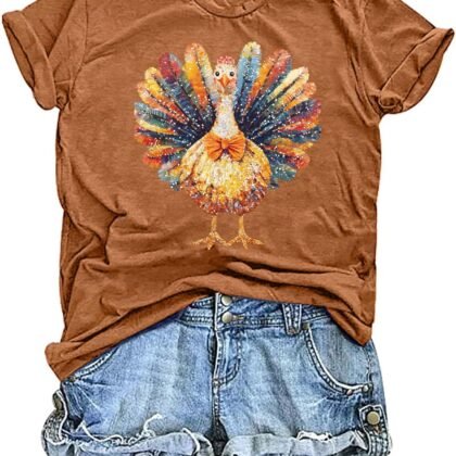 Thanksgiving Turkey Shirts: Women Thanksgiving Shirts Gobble Tshirt Casual Thankful Graphic Short Sleeve Tee Tops
