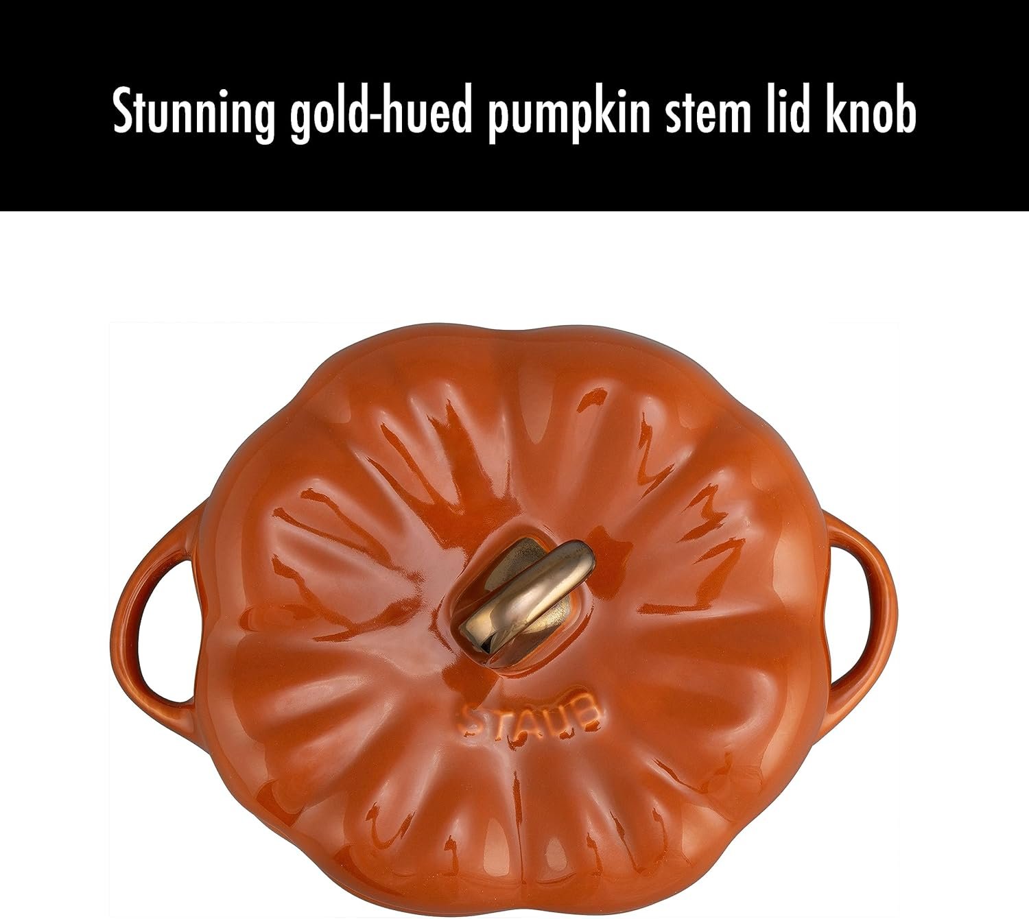 STAUB 0.5-qt Petite Ceramic, Oven & Stove Safe up to 572°F, Pumpkin Dish, Baking , Candy Dish, Burnt Orange - Image 8