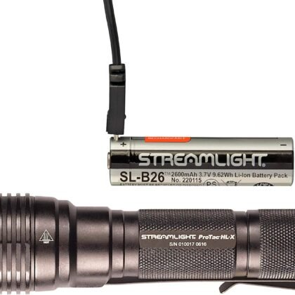Streamlight 88084 ProTac HL-X 1000 Lumens Tactical Light Includes Rechargeable Battery, USB Cord, and Holster, Clamshell Packaging, Black