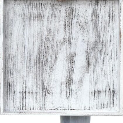 Extra Large Square Ottoman Table Tray 24 inch - Rustic Wooden Serving Tray for Farmhouse Decorative Oversized Coffee Table Trays Living Room Kitchen Counter Breakfast Whitewash