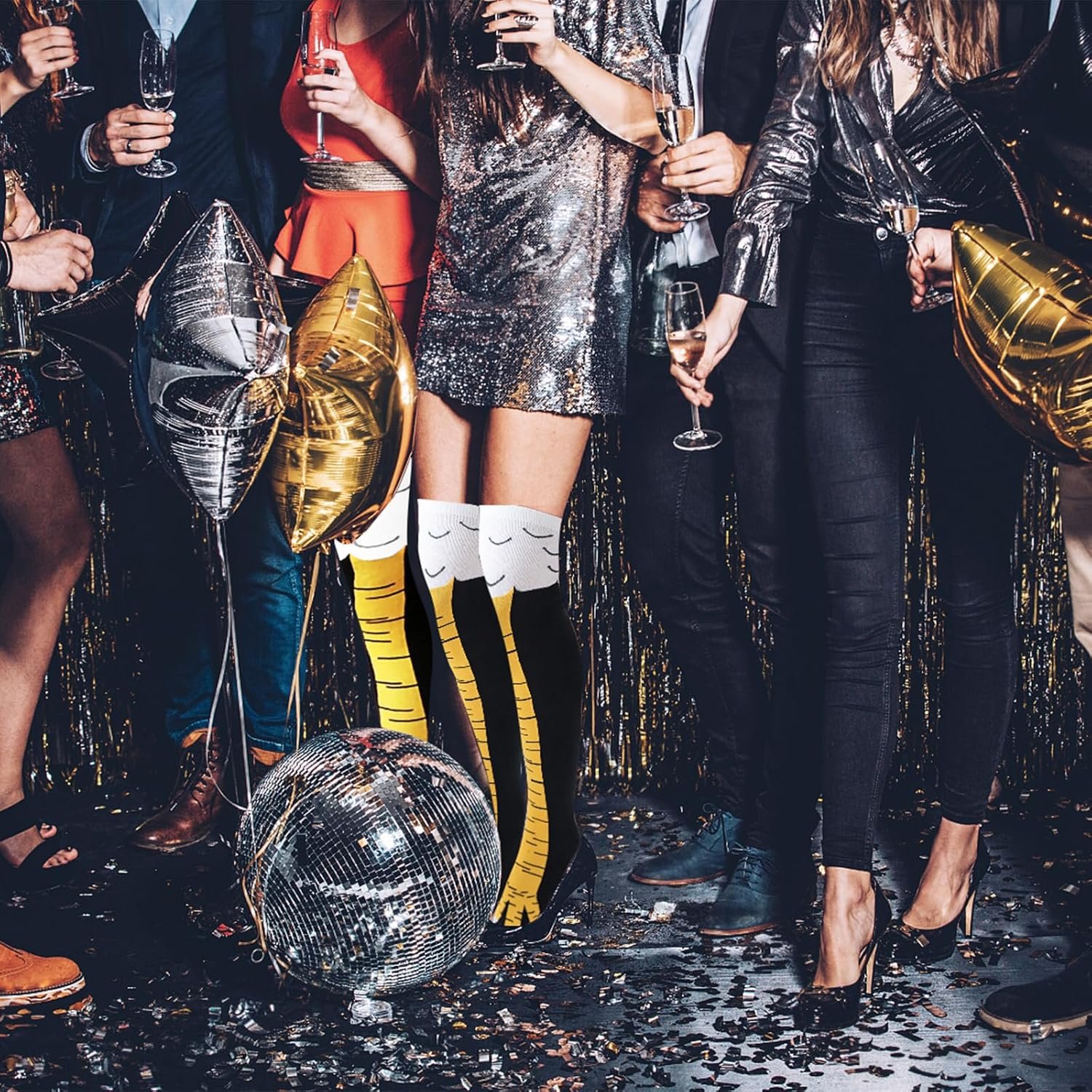 Funny Chicken Legs Socks,Novelty Knee-High Turkey Socks,3D Animal Paw Sock Funny Gifts for Thanksgiving,Christmas - Image 6