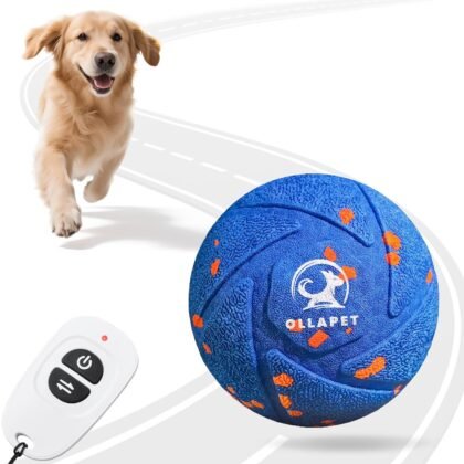 Smart Interactive Dog Toy Ball - Auto Bouncing & Rolling, Chew-Resistant E-TPU Material, 3 Interactive Modes, IPX7 Waterproof, Smart Chase Pet Toy Ball for Medium and Large Dogs (Blue)
