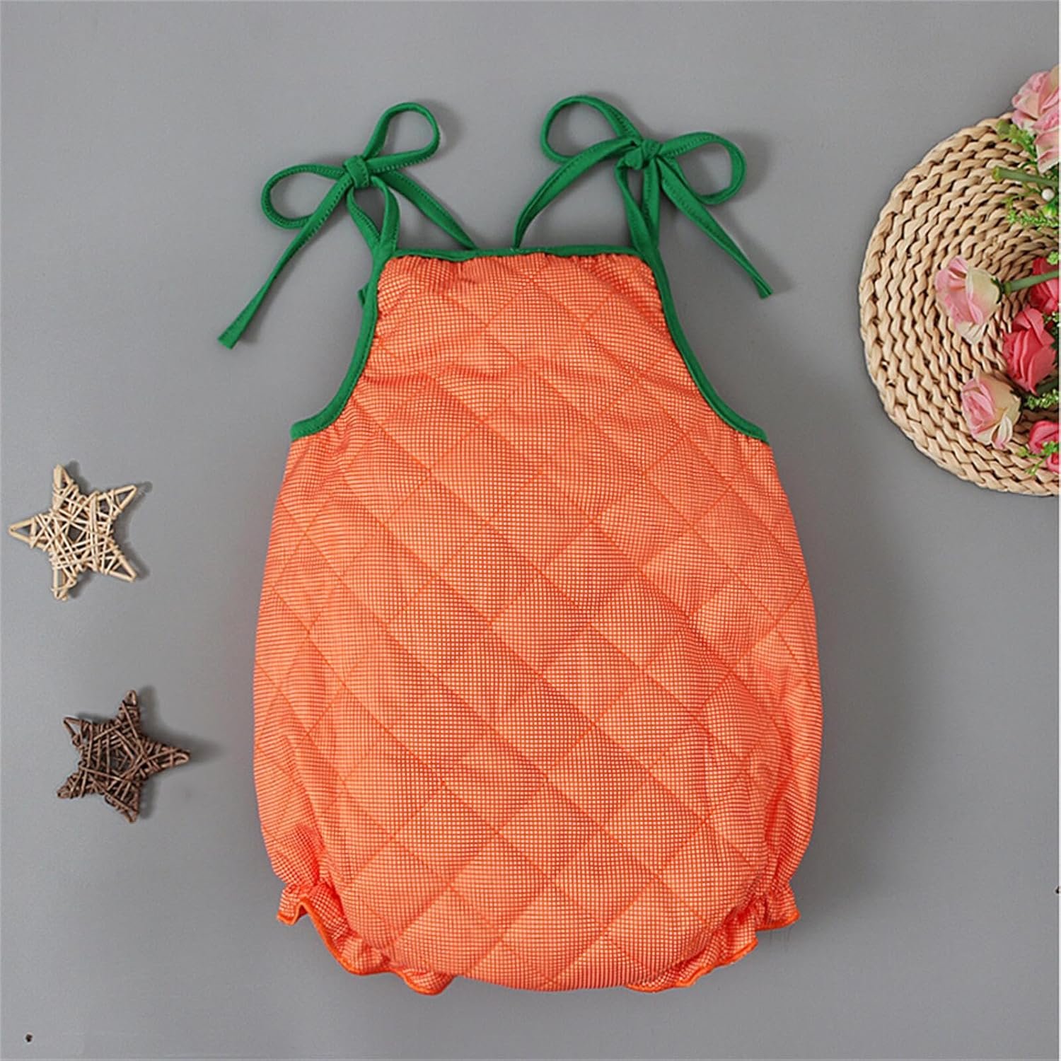 Noubeau Toddler Baby Boy Girl Halloween Clothes Pumpkin Sleeveless Romper Bodysuit One Piece Halloween Outfit - Image 3