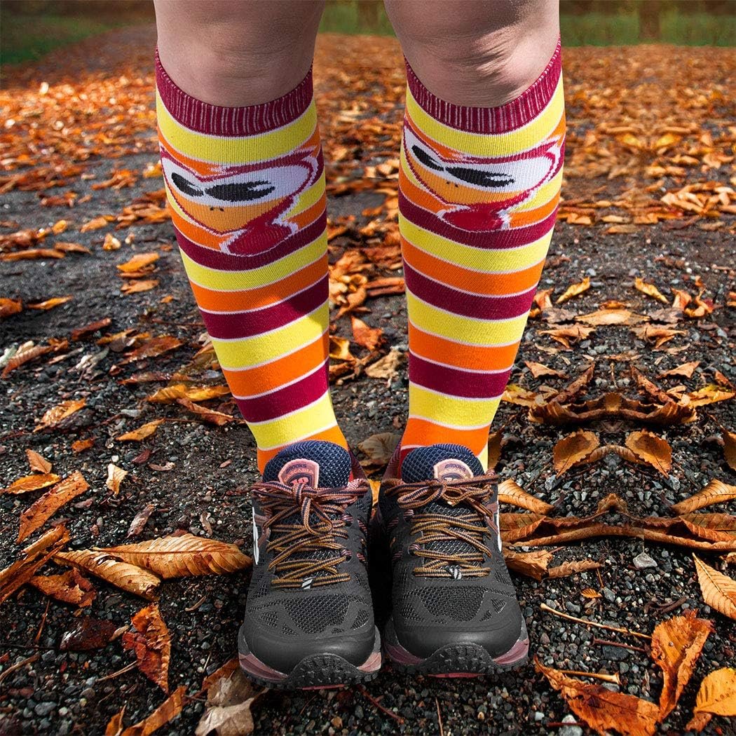 Gone For a Run Run Now Gobble Later Knee High Athletic Running Socks | Fun Turkey Trot Running Socks - Image 2