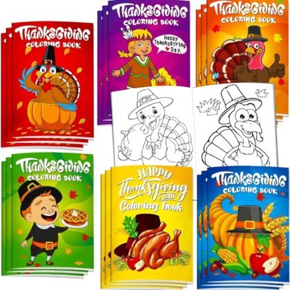 Omgouue 36Pcs Thanksgiving Coloring Books Kids Cute Thanksgiving Coloring Book for Kids All Ages Indoor Activities at Home Party Favors Gift Supplies
