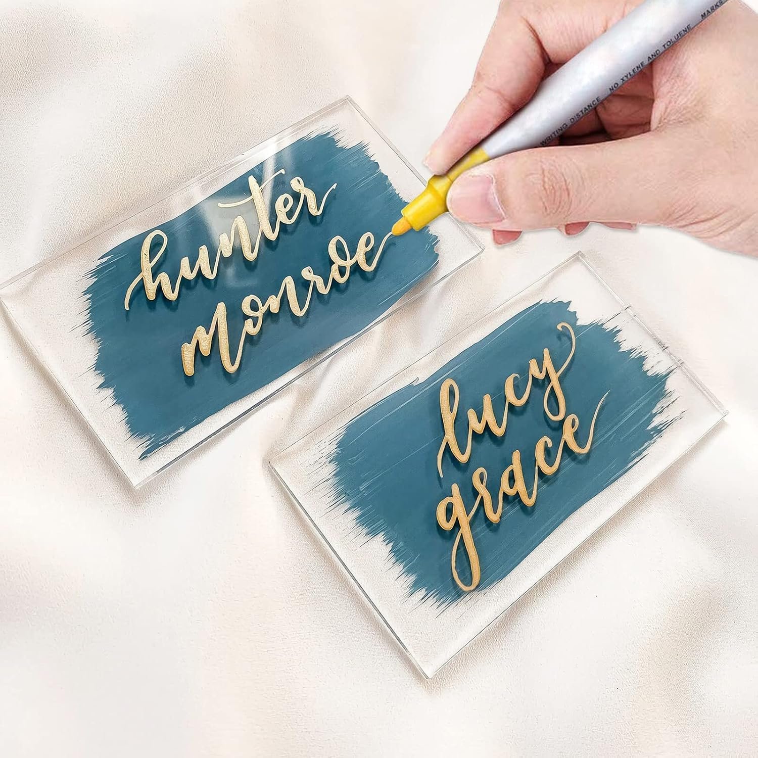 Clear Acrylic Place Cards 1/8" Thick, 3.5" x 2" Small Rectangle Acrylic Blank Seating Card, Escort Name Plate for Table Setting, Wedding, Dinner Party, 20 Pcs - Image 3