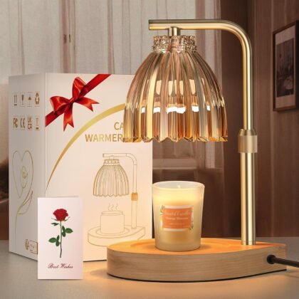 Christmas Gifts for Women Candle Warmer Lamp with Adjustable Height, Timer & Dimmer, Birthday Gifts for Women, Elegant Gift Box & Greeting Card, Candle Lamp with 2 Bulbs for Home Decor/Bedroom/Office