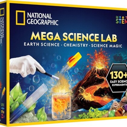 National Geographic Mega Science Lab - Science Kit for Kids with 130+ Easy Experiments, Featuring Earth Science, Chemistry Set, and Magic STEM Projects for Boys and Girls (Amazon Exclusive)