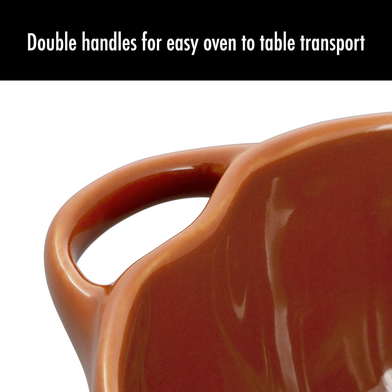 STAUB 0.5-qt Petite Ceramic, Oven & Stove Safe up to 572°F, Pumpkin Dish, Baking , Candy Dish, Burnt Orange - Image 5