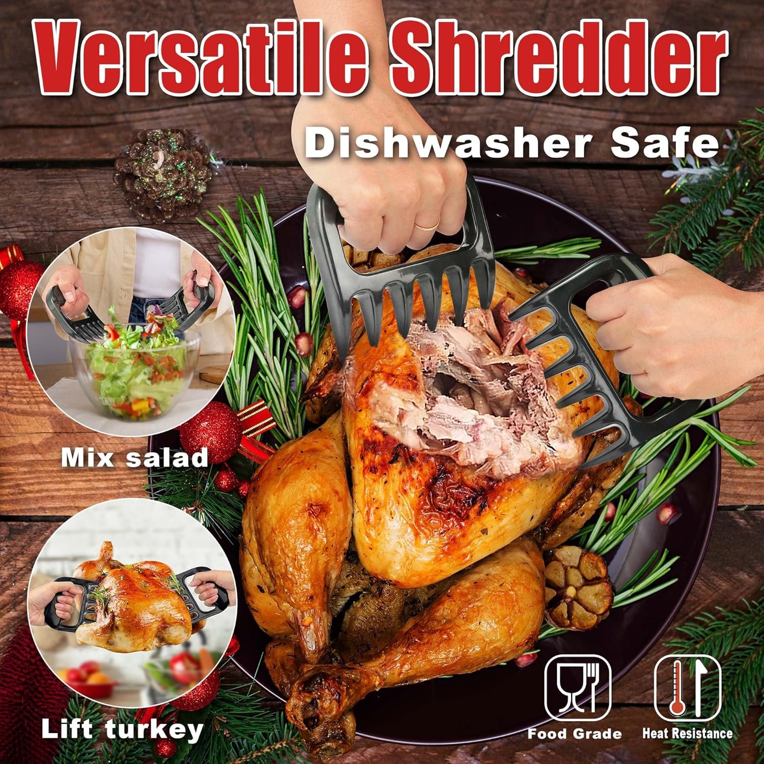 Professional Turkey Baster Meat Injector Syringe Kit, Baster for Cooking Thanksgiving & Christmas Turkey, Injector Marinades for Meats, Full Set with Basting Brush, Meat Shredder Claws, Large Capacity - Image 5