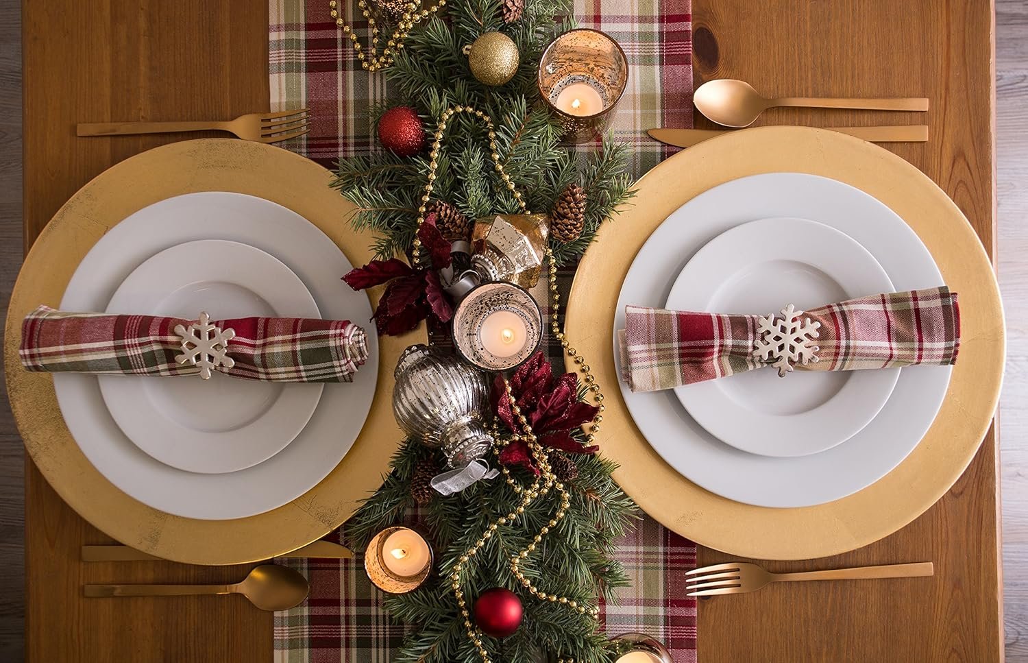 DII Give Thanks Plaid Fall Table Decor, Autumn & Thanksgiving Tabletop Linens, 14x72 Table Runner - Image 6