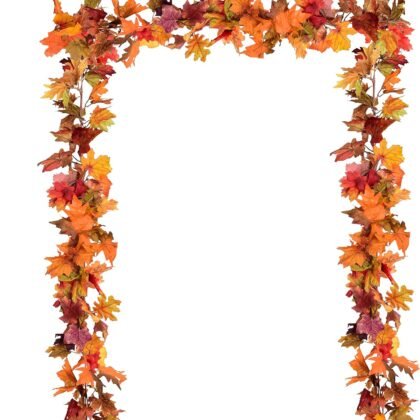 2 Pack Fall Maple Leaf Clearance, 5.9Ft/Piece Hanging Vine Garland Artificial Autumn Foliage Thanksgiving Decor for Home Wedding Fireplace Party Christmas