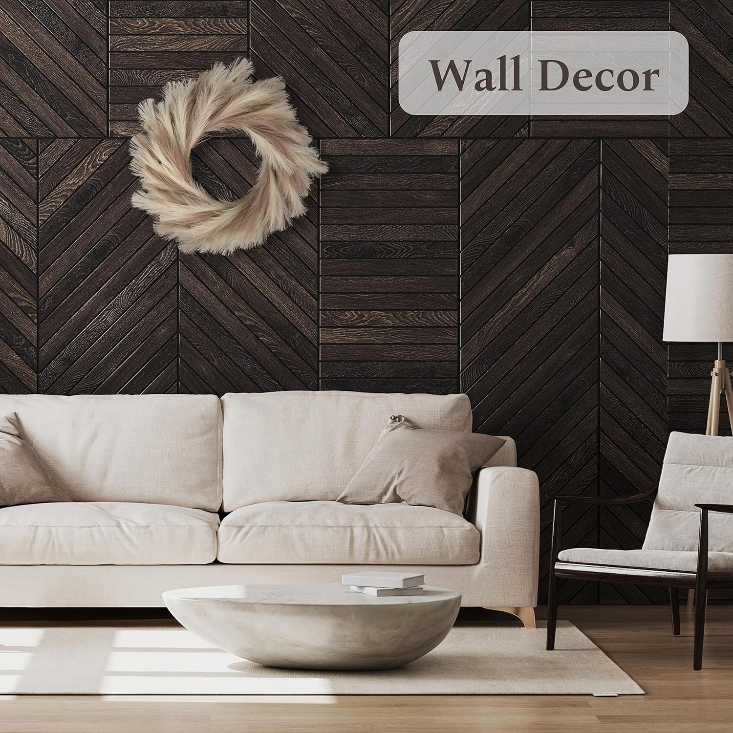 Perfnique Pampas Grass Wreath, 25'' Faux Pampas Wreath for Front Door, Artificial Pampas Wreath for All Seasons, Boho Wall Decor, Farmhouse Pampas Grass Garland, DIY Wreath Arrangement (Ivory&Taupe) - Image 2