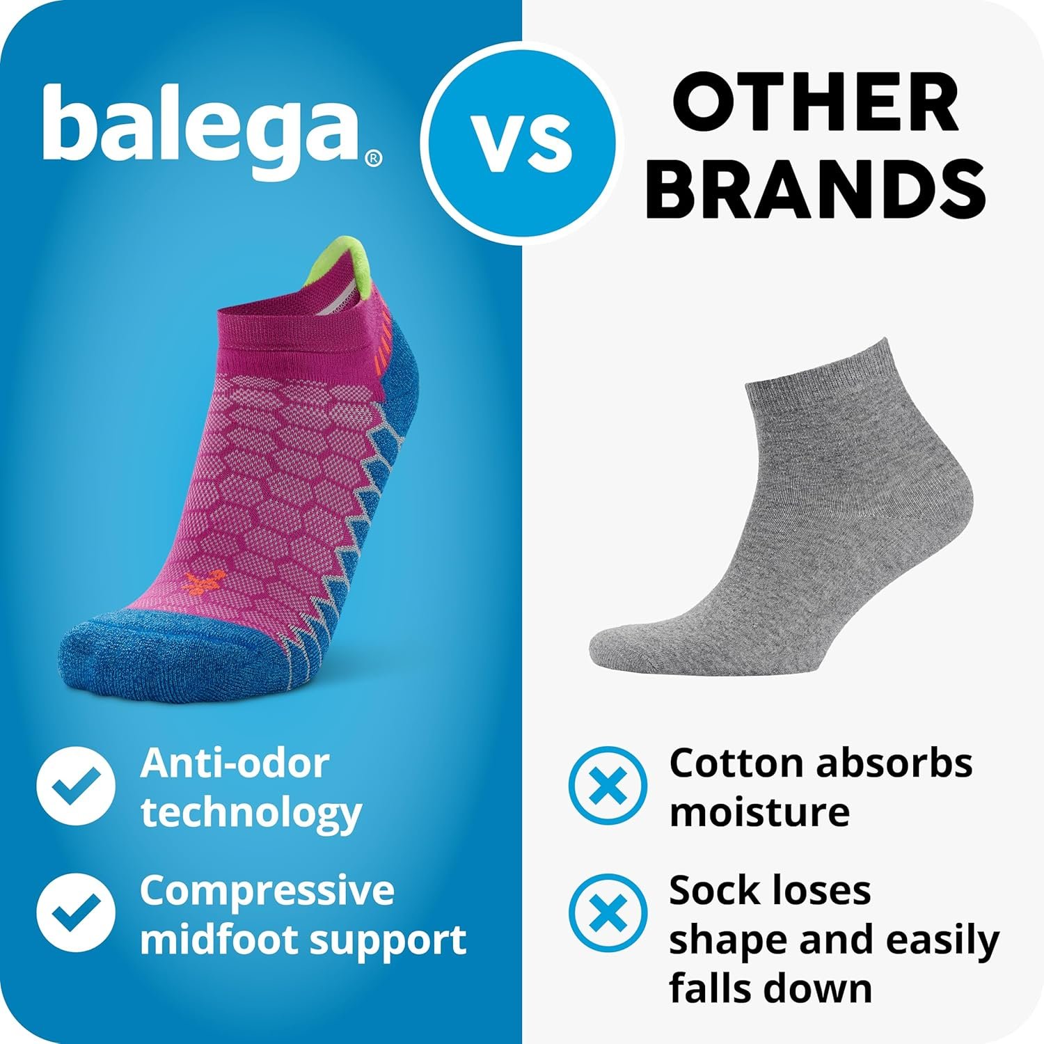 Balega womens Silver Mini Crew Performance Running Socks, Breathable-moisture Wicking Style (1 Pair) - Image 7