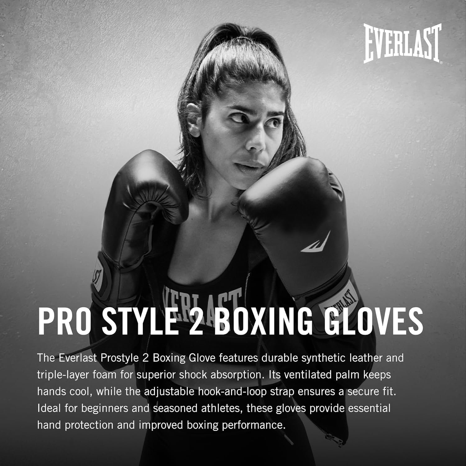 Everlast Prostyle 2 Youth Boxing Gloves, Entry Level Training Gloves for Men and Women, Secure Fit Hook and Loop Closure & Ventilation, Heavy Bag & Speedbag Training. - Image 2