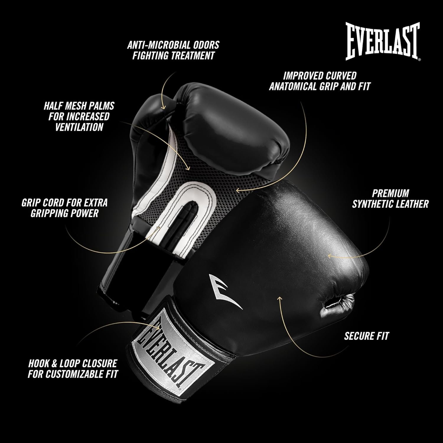 Everlast Prostyle 2 Youth Boxing Gloves, Entry Level Training Gloves for Men and Women, Secure Fit Hook and Loop Closure & Ventilation, Heavy Bag & Speedbag Training. - Image 4