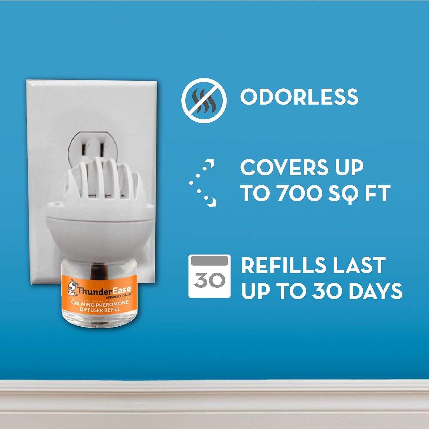 ThunderEase Dog Calming Pheromone Diffuser Kit | Powered by ADAPTIL | Vet Recommended to Relieve Separation Anxiety, Stress Barking and Chewing, and Fear of Fireworks & Thunderstorms (90 Day Supply) - Image 5