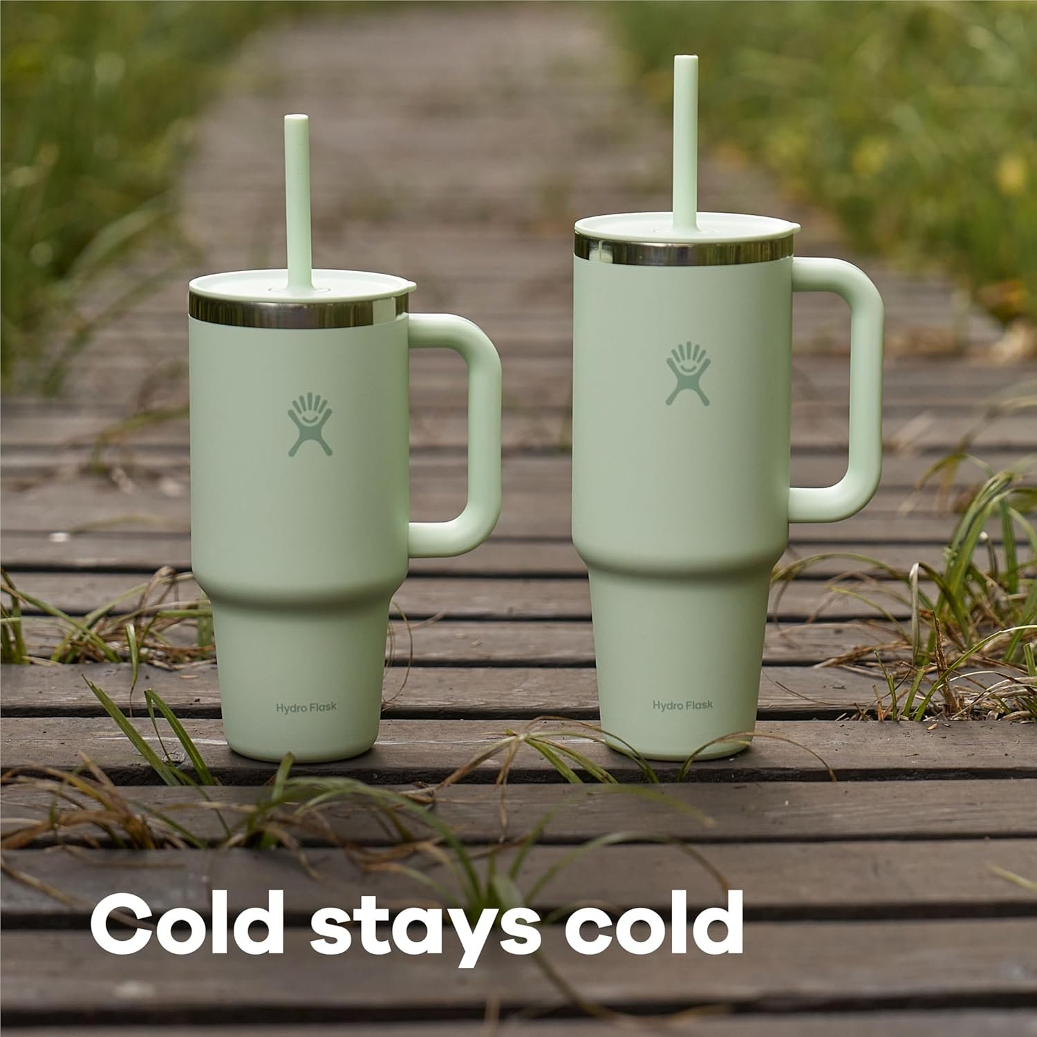 Hydro Flask Travel Tumbler with Handle, Lid and Straw - Insulated Stainless Steel in 40 Oz Surf Blue - Image 9