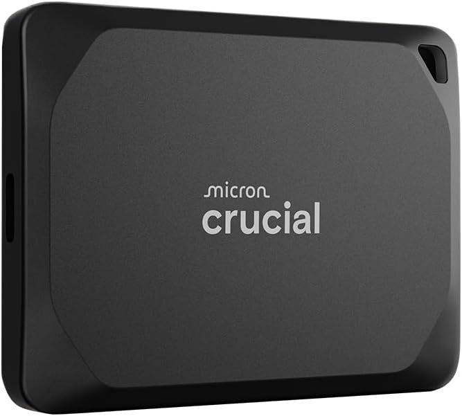 Crucial X10 Pro 1TB Portable SSD, Up to 2100MB/s Read, 2000MB/s Write, 3.2 USB-C, External Solid State Drive, Durable Storage for PC & Mac, for Professional Creators, Black - CT1000X10PROSSD902