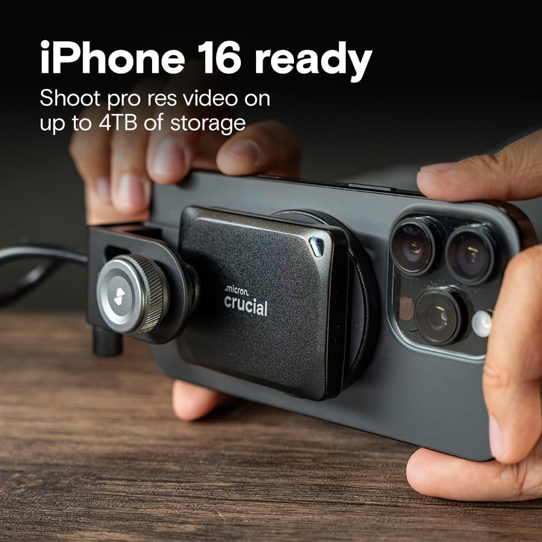 Crucial X10 Pro 1TB Portable SSD, Up to 2100MB/s Read, 2000MB/s Write, 3.2 USB-C, External Solid State Drive, Durable Storage for PC & Mac, for Professional Creators, Black - CT1000X10PROSSD902 - Image 4