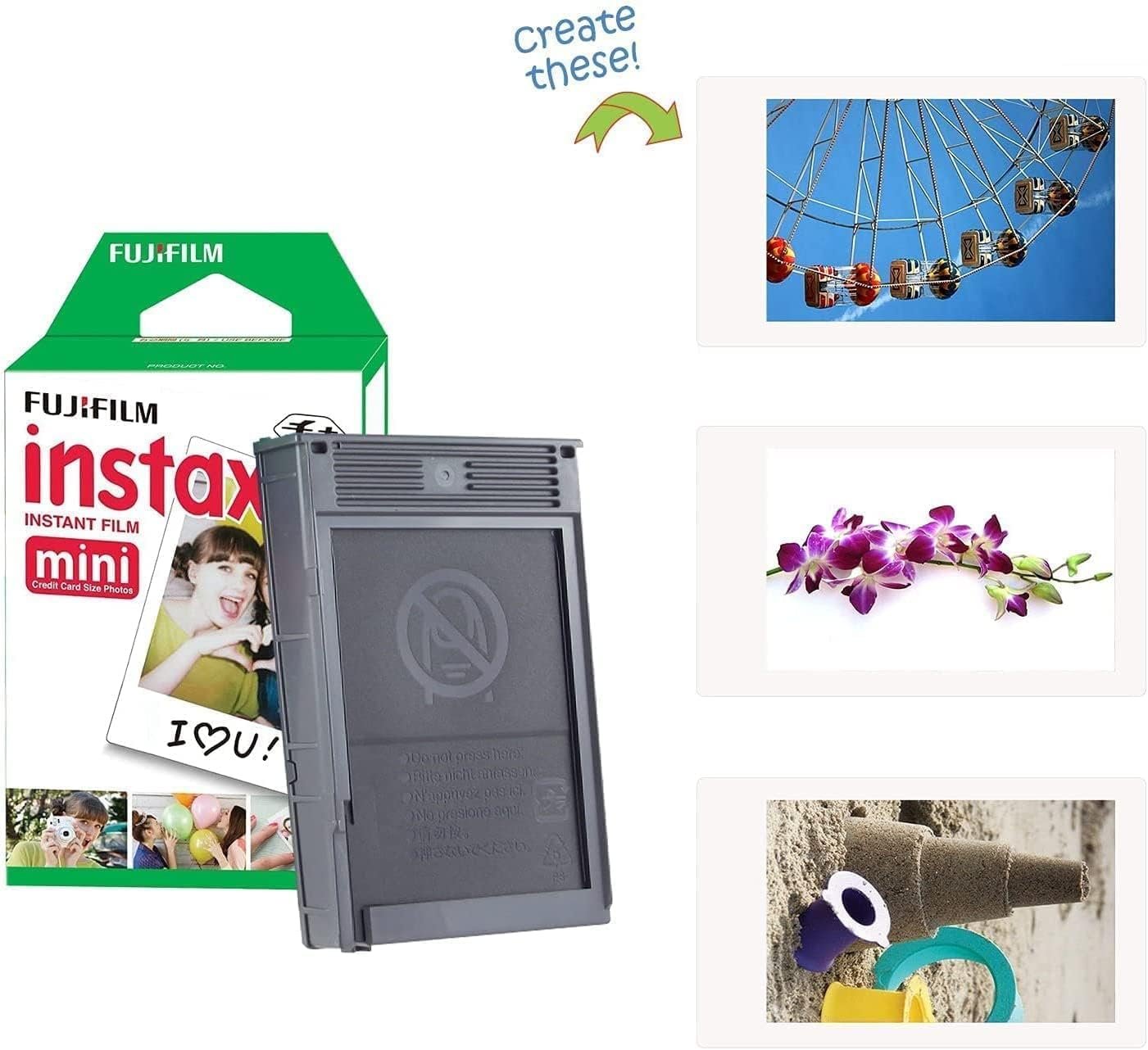 Fujifilm Instax Mini 12 Instant Camera Lilac Purple + Fuji Film Value Pack (40 Sheets) + Shutter Accessories Bundle, Incl. Compatible Carrying Case, Quicksand Beads Photo Album 64 Pockets - Image 6