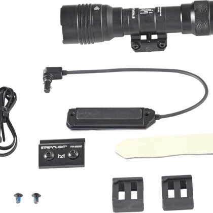 Streamlight 88127 ProTac Rail Mount HL-X Pro USB 1000-Lumen High Candela Multi-Fuel Long Gun Light, Includes Jack-Cap, M-Lok kit, Pressure Switch, Tool, and SL-B26 USB Battery with USB Cord, Black