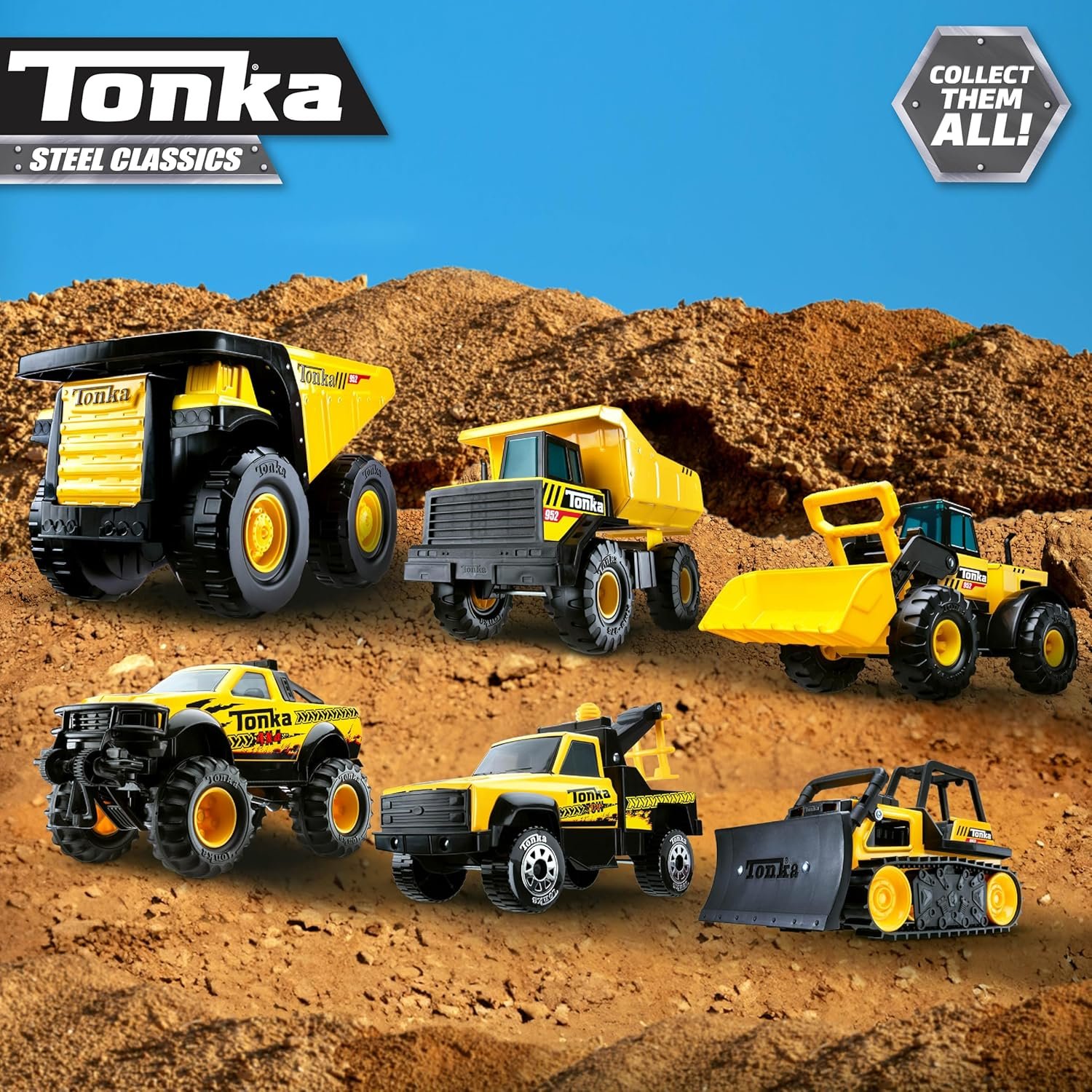 Tonka Steel Classics Bulldozer - Made with Steel & Sturdy Plastic, Yellow Toy Construction Truck, Boys and Girls, Kids, Toddlers, Ages 3+ - Image 9