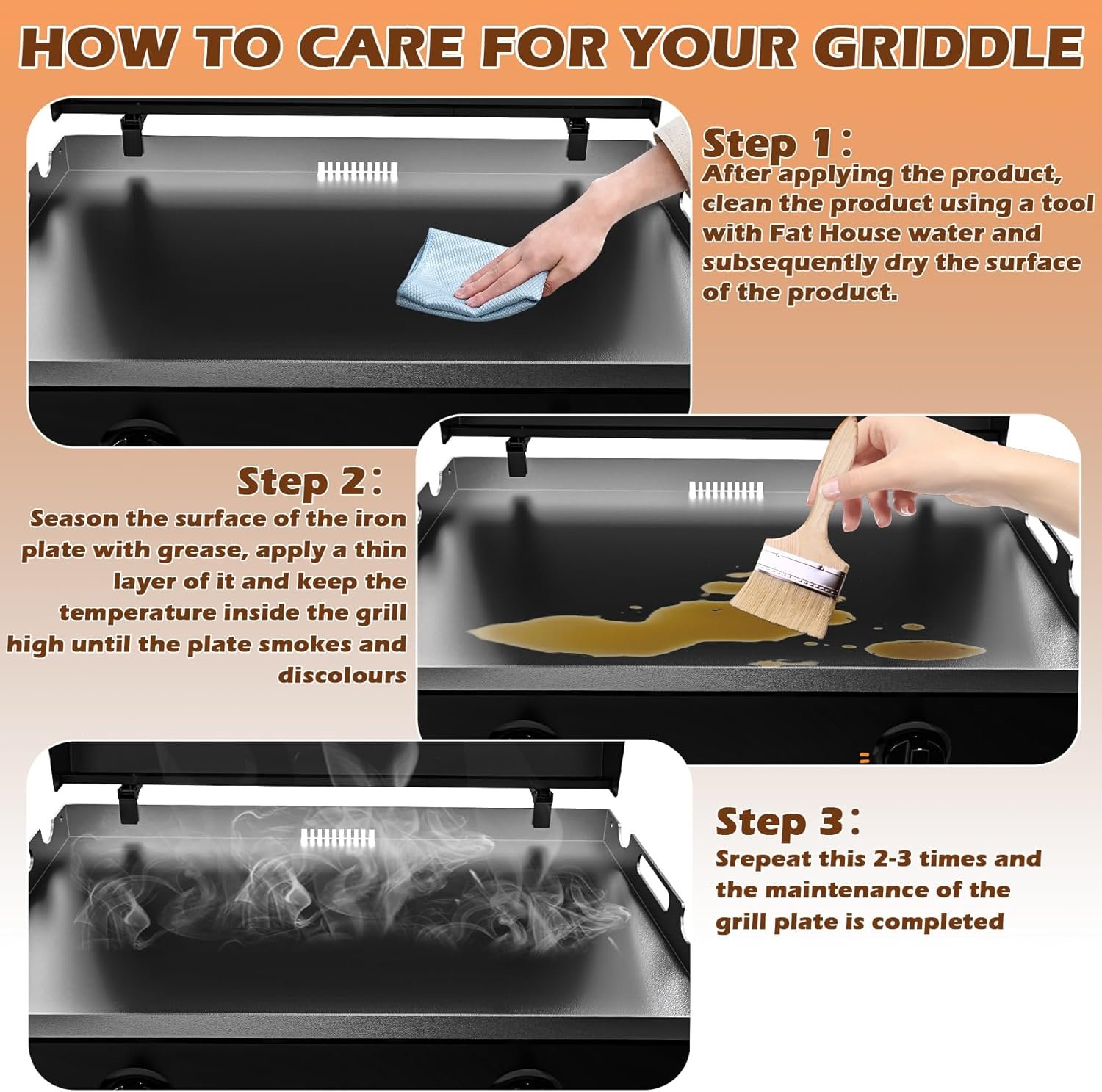 New Upgrade 22 inch Griddle Replacement Top for Most Blackstone 22 inch Tabletop Grill with Rear Grease System, Blackstone 2 Burner Flat Top Gas Griddle Grill Replacement Parts - Image 5