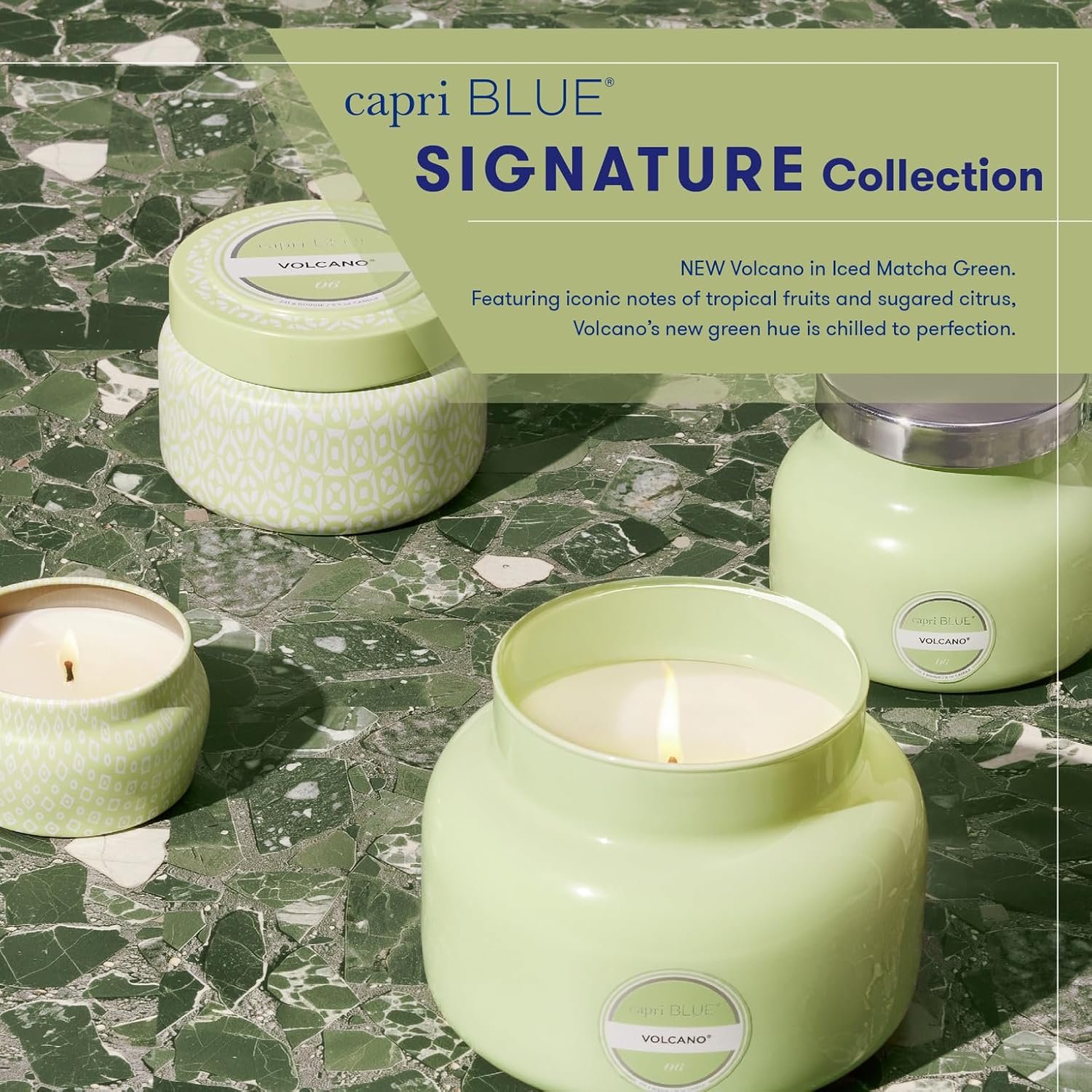 Capri Blue Volcano Scented Candles - Luxury Candles for Home Scented with Tropical Fruit & Sugared Citrus - Long Lasting Soy Wax Blend - Petite Glass Jar (Iced Matcha Green, 8 oz) - Image 5