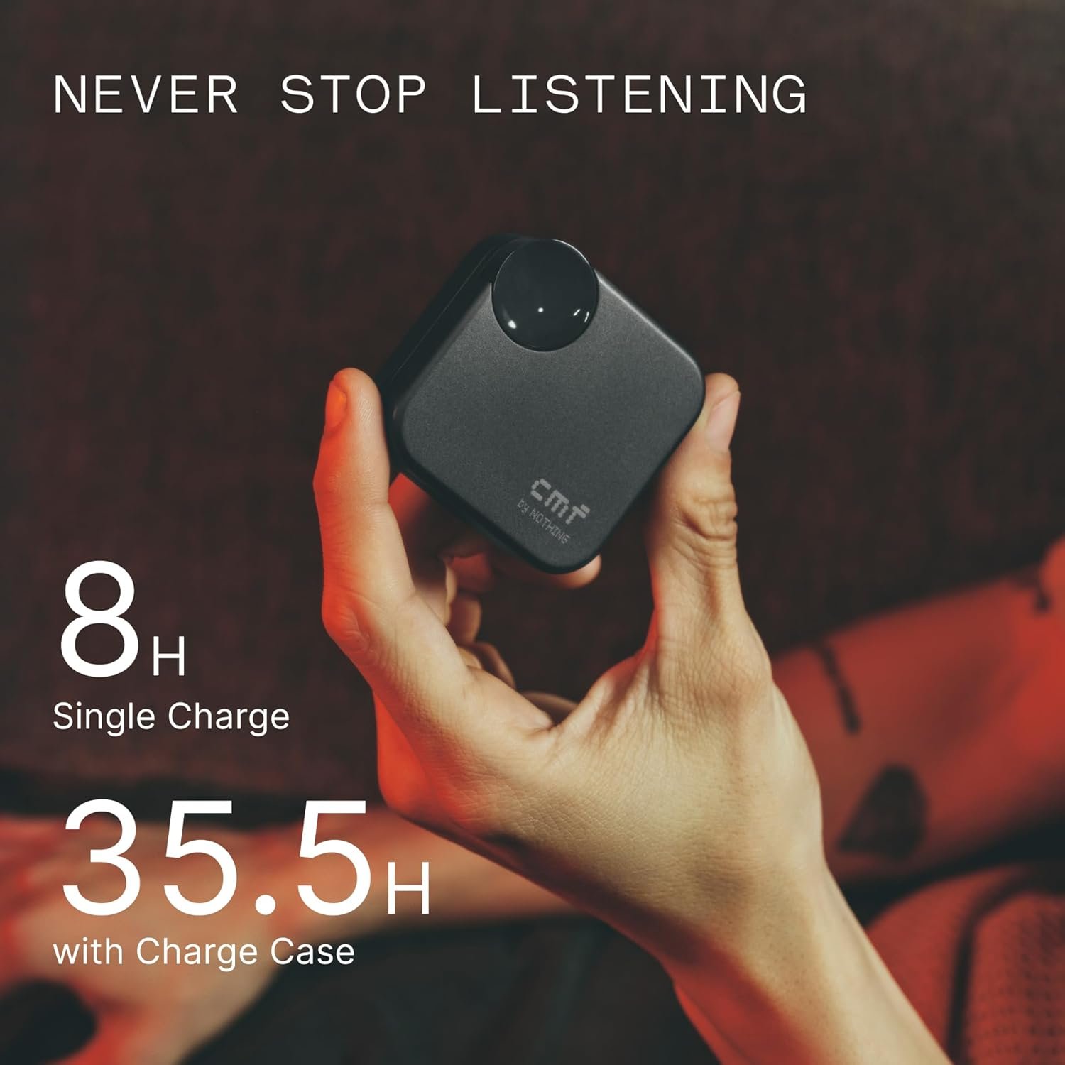 CMF Buds 2a Wireless Earbuds 2025 New Active Noise Cancelling 42dB Hybrid ANC Bluetooth Headphones, 12.4mm Dynamic Driver for Big Bass, 4 Mic Clear Calls, Sport Ear Buds for iPhone, Android, Dark Grey - Image 6