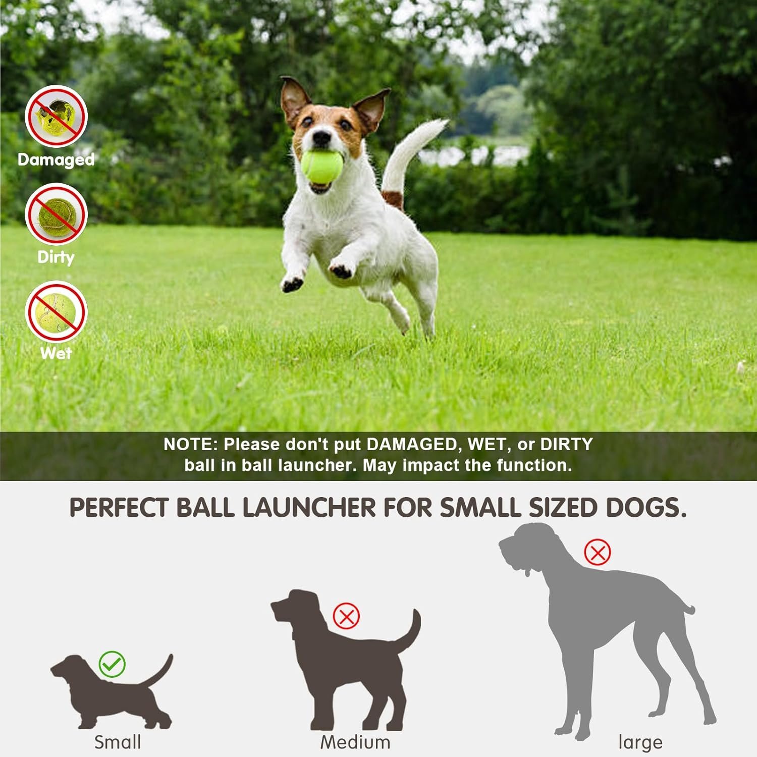 Automatic Dog Ball Launcher, Dog Ball Thrower with 15 Mini Tennis Balls Sizing 2 Inch and Mesh Bag, Interactive Dogs Toys Tennis Balls Launcher for Small Dogs with 3 Distance Settings - Image 7