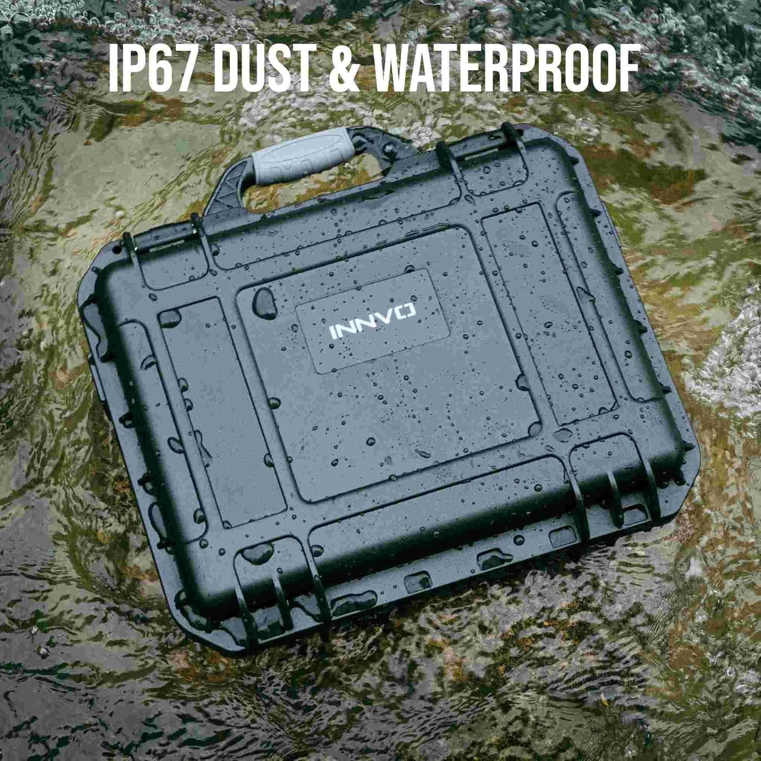 Drone Case for DJI Air 3S / 3 Fly More Combo Waterproof Hard Shell Shockproof with Strap & Mesh Pocket for Accessories Custom-Foam Solt fits Drone Controller Batteries and Charger 14.2x6.3x11.4 - Image 2