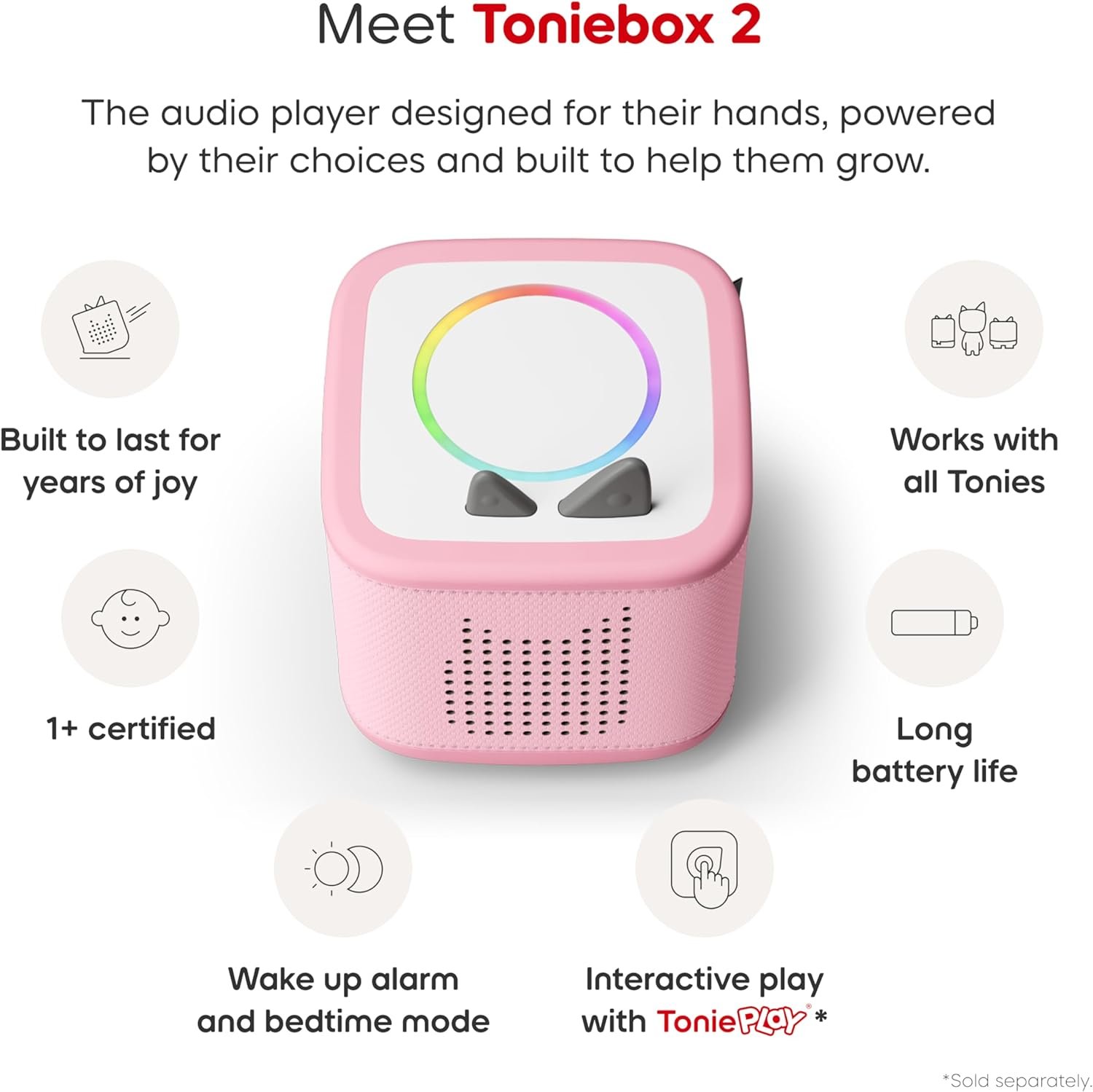 Toniebox 2 Audio Player PAW Patrol Bundle for Kids 3+ with Chase, Marshall, Skye, and Liberty - Cloud Pink - Image 4