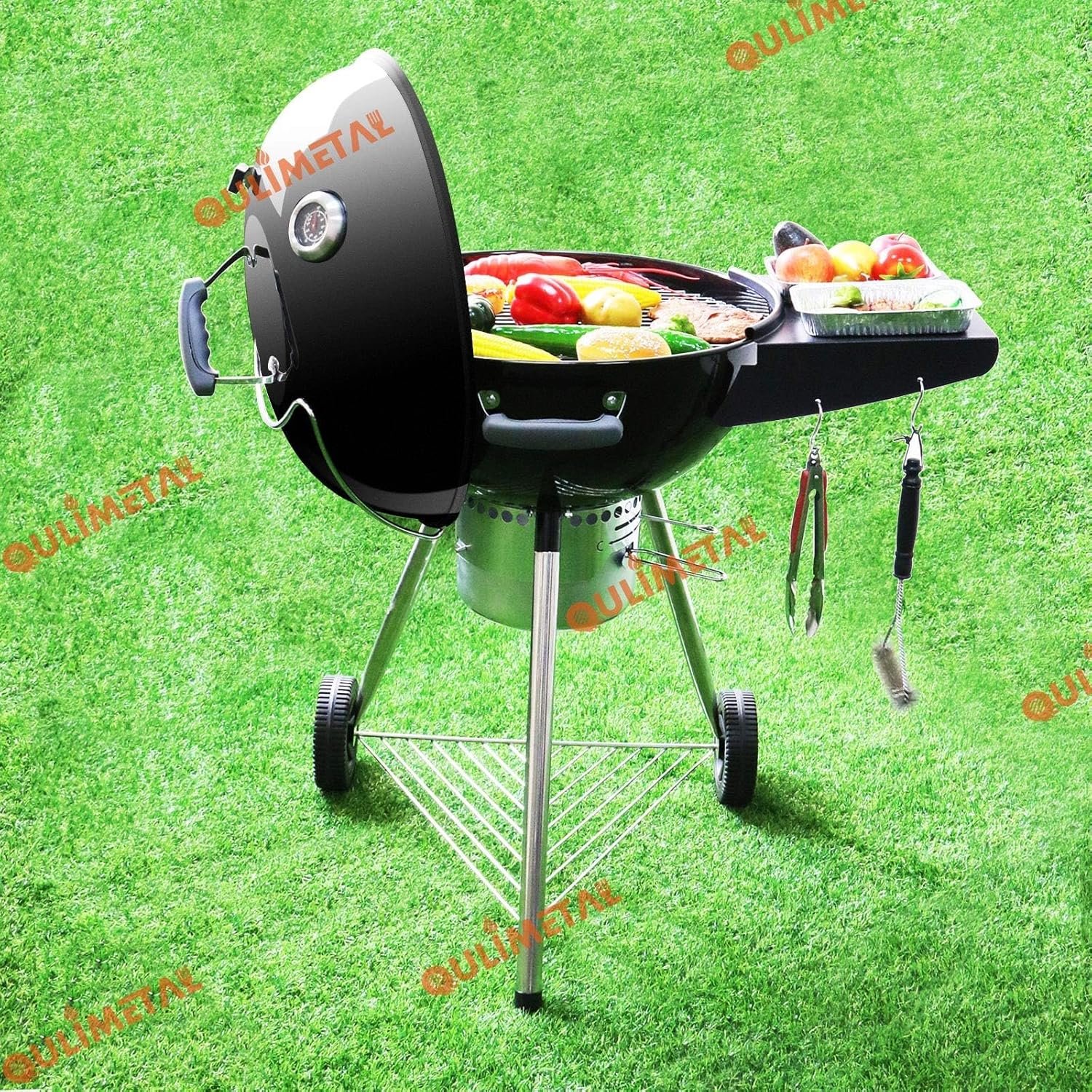 Upgraded Grill Table Shelf for Kettle Grills 22 Inch, Side Table Shelf Replaces Weber Master Touch & Original Charcoal Grill, Grill Accessories for Weber Kettle, Outdoor Steel BBQ Table Shelf - Image 7