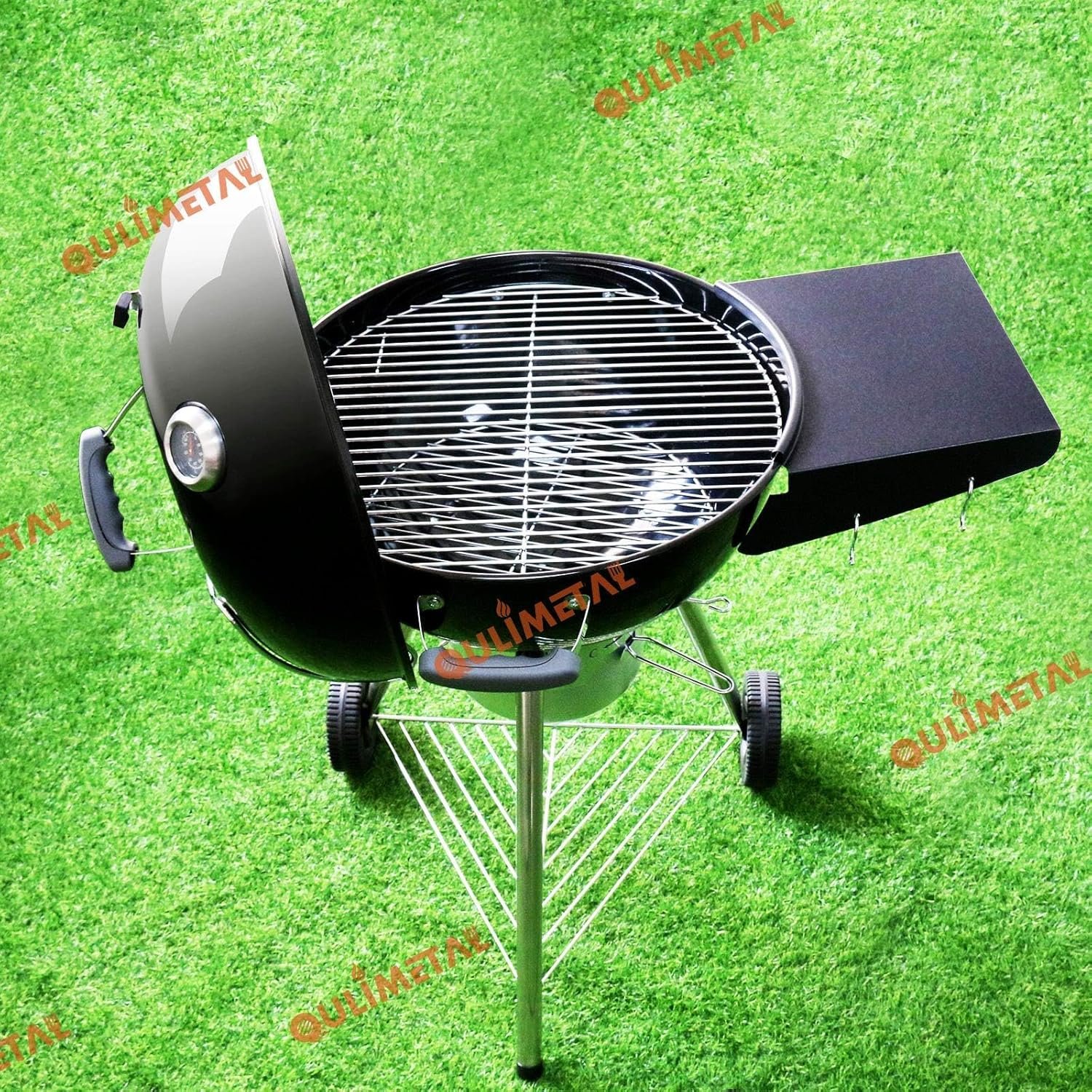 Upgraded Grill Table Shelf for Kettle Grills 22 Inch, Side Table Shelf Replaces Weber Master Touch & Original Charcoal Grill, Grill Accessories for Weber Kettle, Outdoor Steel BBQ Table Shelf - Image 8