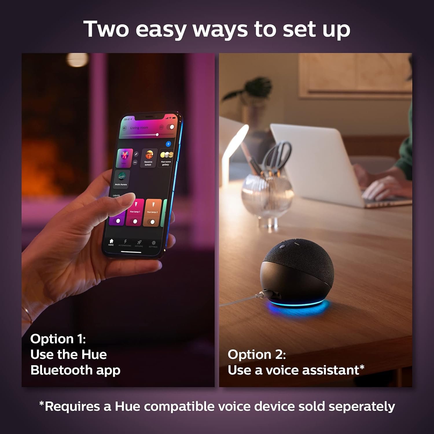 Philips Hue Smart 40W B39 Candle-Shaped LED Bulb - White and Color Ambiance Color-Changing Light - 1 Pack - 450LM - E12 - Control with Hue App - Works with Alexa, Google Assistant and Apple Homekit - Image 4