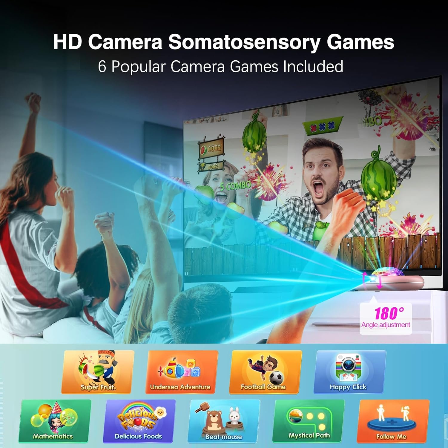 Dance Mat for Kids and Adults, Anti-Slip Wireless Electronic Dance Pad for TV, Wrinkle-Free, Soft & Cozy Playmat for Exercise & Games, Smart Camera & 2 Controllers, Gift idea(Classic Snowflake) - Image 5