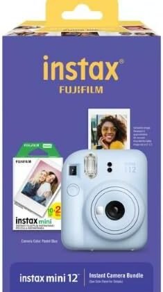 Fujifilm Instax Mini 12 Instant Camera with Bonus Film, 20 Sheets - Blue (Blue)