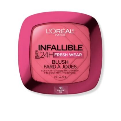 L'Oreal Paris Infallible Up to 24H Fresh Wear Soft Matte Blush, Blendable, Long-Lasting and Waterproof Cheek Make Up, Confident Pink 10, 0.31 Oz