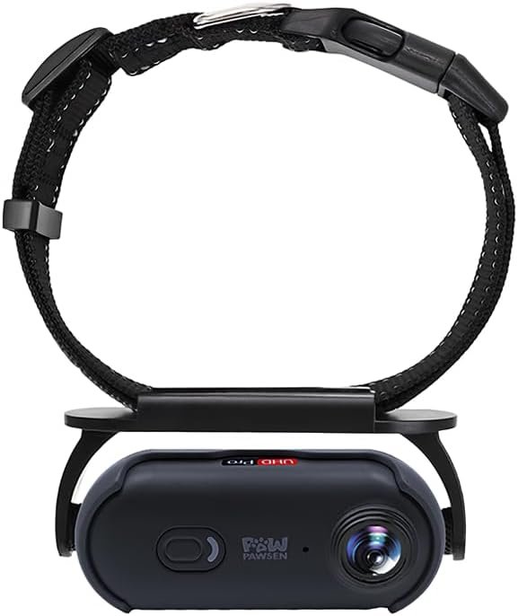 4K Pet Camera Collar – Mini Action Camera for Pets with Video Recording, Wireless Body Cam for Pet Supplies, Outdoor/Indoor Gift for Cats and Dogs Black 64g