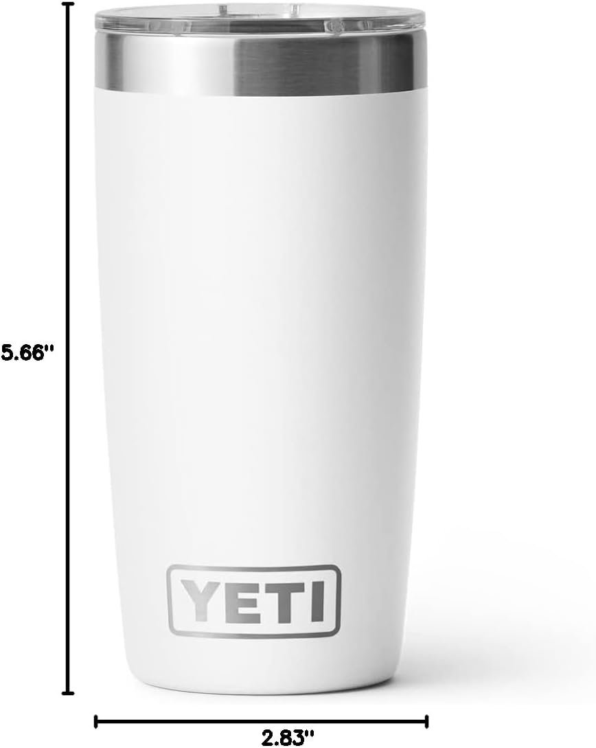 YETI Rambler 10 oz Tumbler, Stainless Steel, Vacuum Insulated with MagSlider Lid, White - Image 9