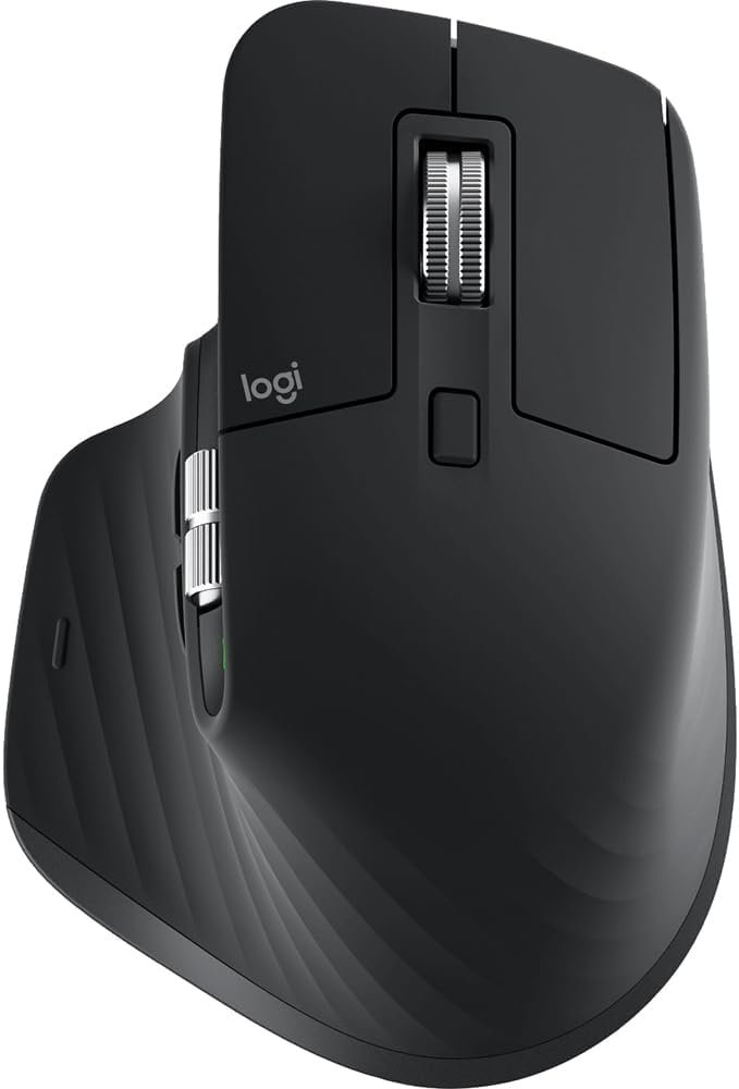 Logitech 910-006556 MX Master 3S Performance Wireless Mouse Black Bundle with Deco Essentials Keyboard and Mouse Gel Memory Foam Wrist Pads - Image 2